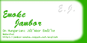 emoke jambor business card